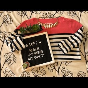 [ LOFT ] Colorblock/Stripe Boatneck Sweater